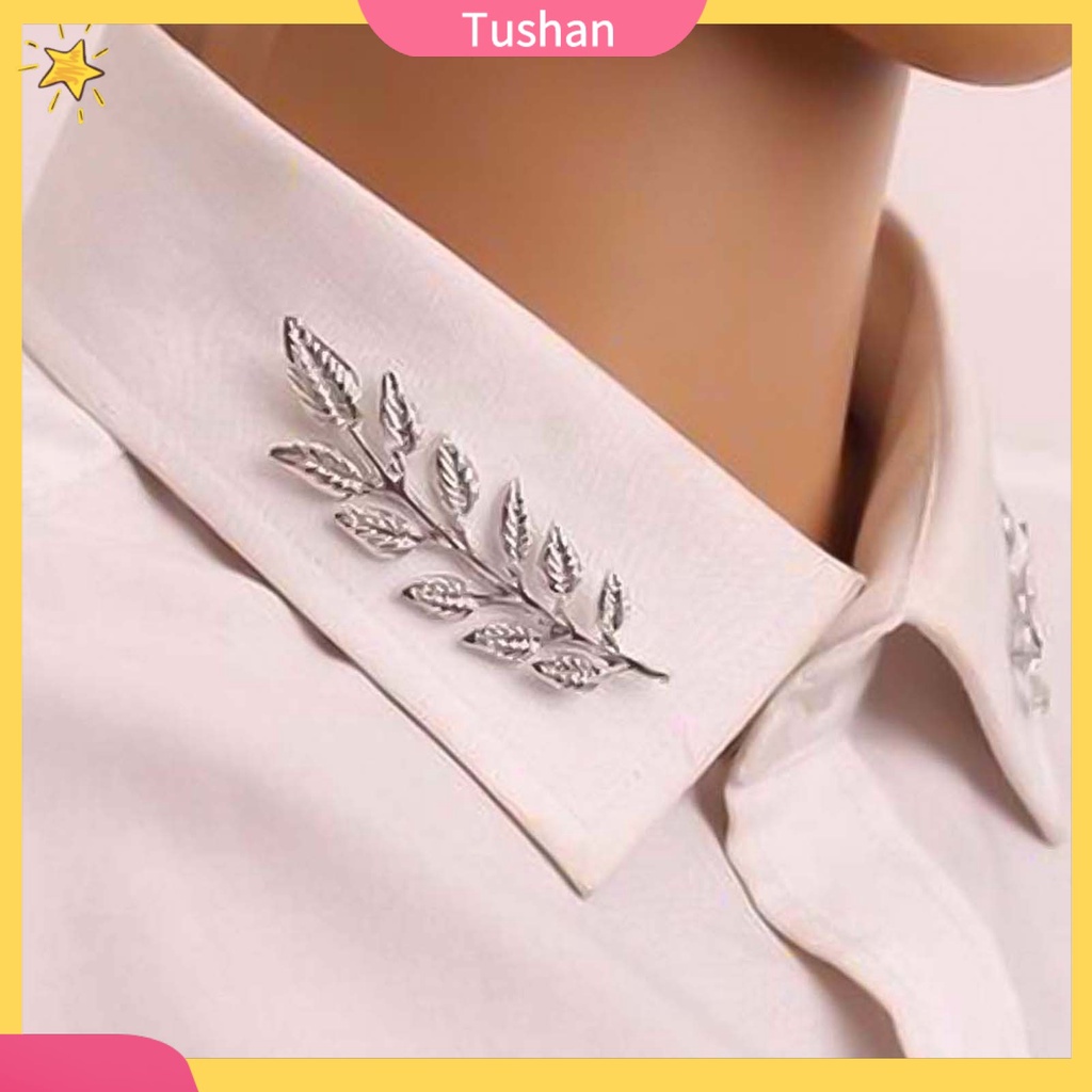 Cặp ghim cài áo sơ mi hình lá cho unisex