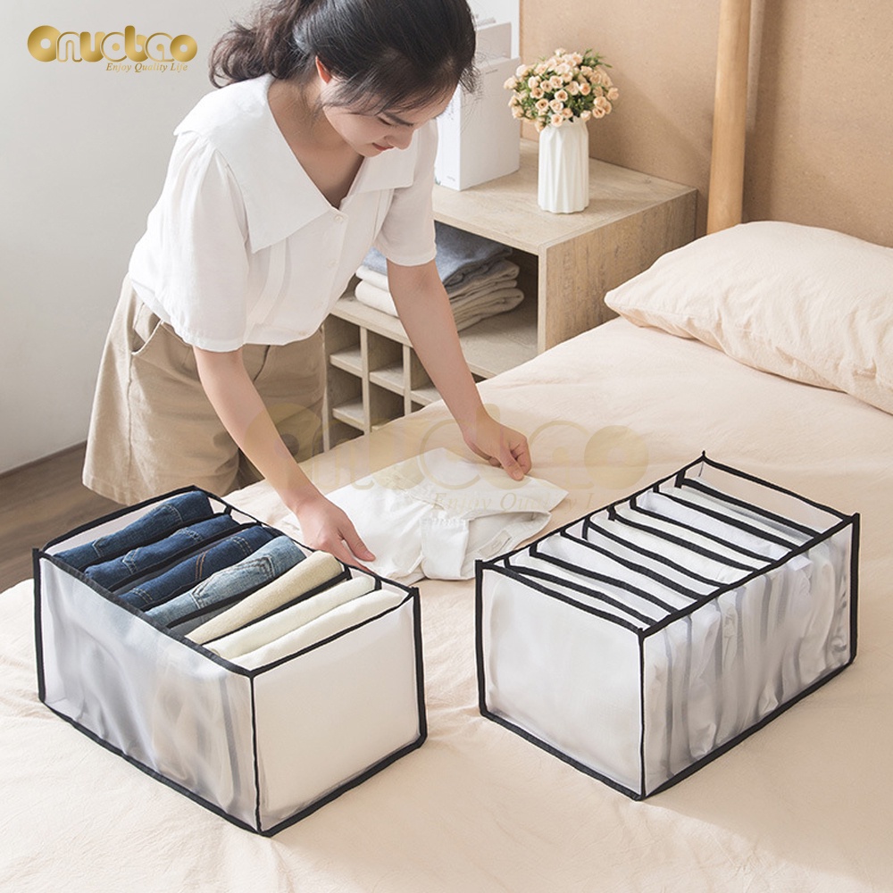 Hộp đựng đồ ONUOBAO trong suốt xếp gọn đựng quần áo đa dụng