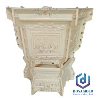 Khuôn đúc chậu cảnh lục giác 60 chậu cao 45 kèm chân đôn bệ cao 25. Khuôn nhựa abs