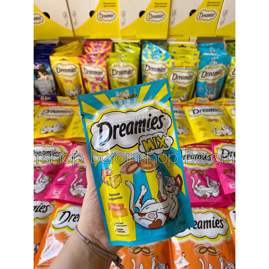 SNACK DINH DƯỠNG DREAMIES CHO MÈO 60G NHIỀU VỊ NHẬP NGA GIÁ CỰC RẺ