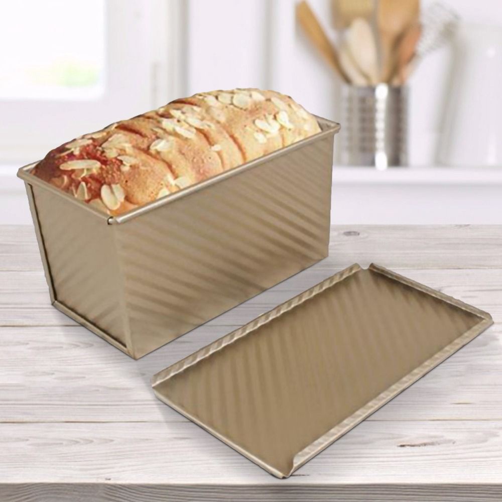 Khuôn làm bánh mì hình chữ nhật bằng hợp kim chống dính có nắp đậy tiện dụng