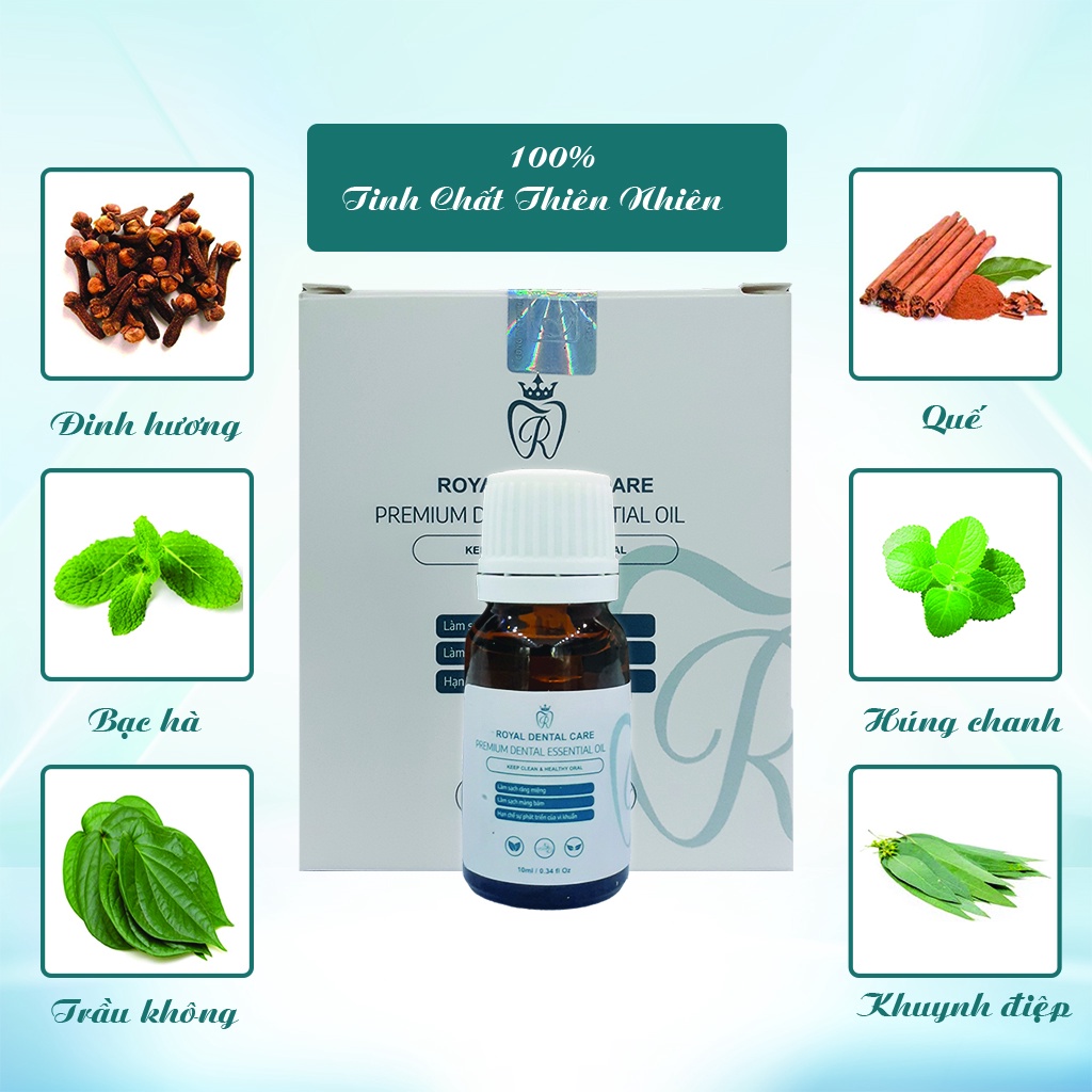 Tinh Dầu Răng Miệng Cao Cấp Royal Dental Care Hỗ Trợ Giảm Hôi Miệng Sâu Răng Chảy Máu Chân Răng Đau Răng Viêm Lợi 10ml