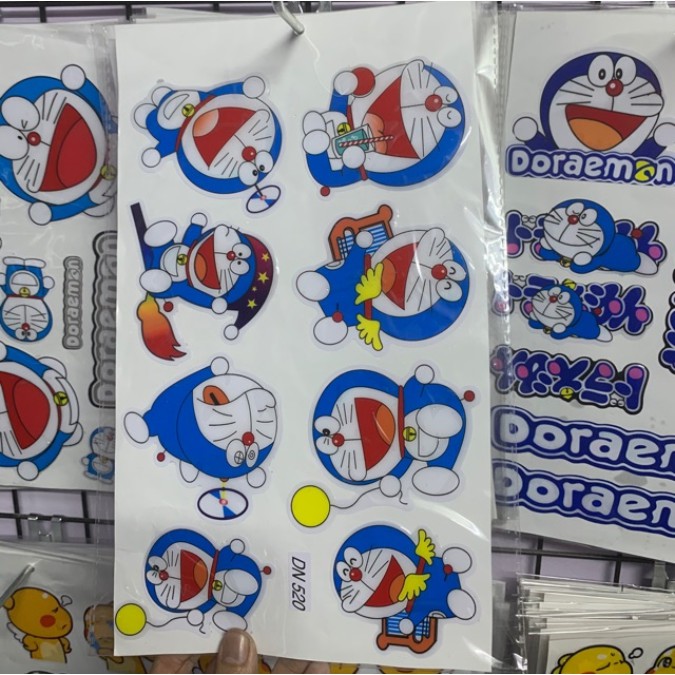 Nguyên Tấm Tem nổi giá sỉ dán xe máy nhiều logo doraemon mẫu mũ phù thủy