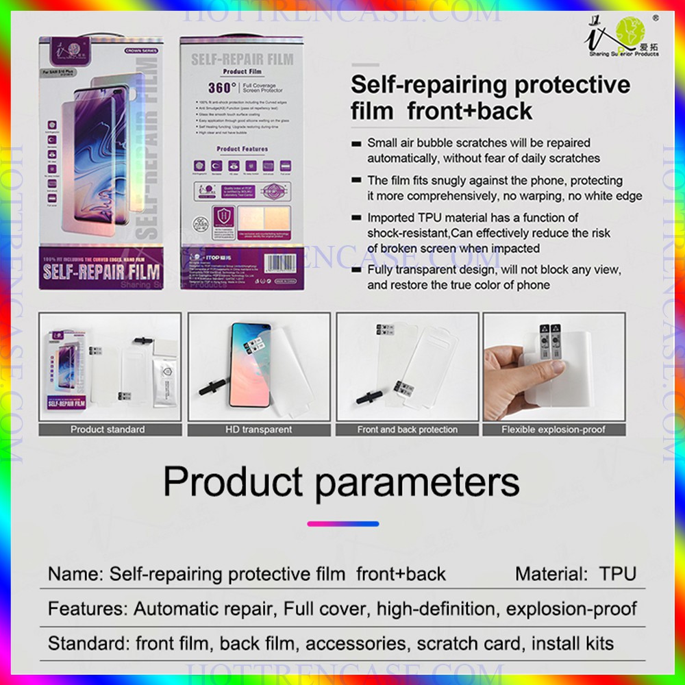 Miếng Dán PPF Màn Hình Và Mặt Lưng SamSung S8 Plus - S9 Plus - S10 Plus - Chính Hãng iTop | BigBuy360 - bigbuy360.vn