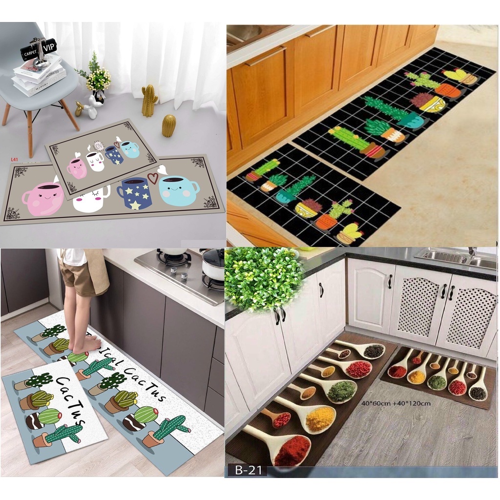 Bộ 2 Thảm Bếp 3D Chống Trơn Trượt