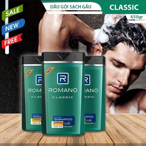 Dầu Gội Hương Nước Hoa ROMANO Classic Cho Tóc Chắc Khoẻ 180g