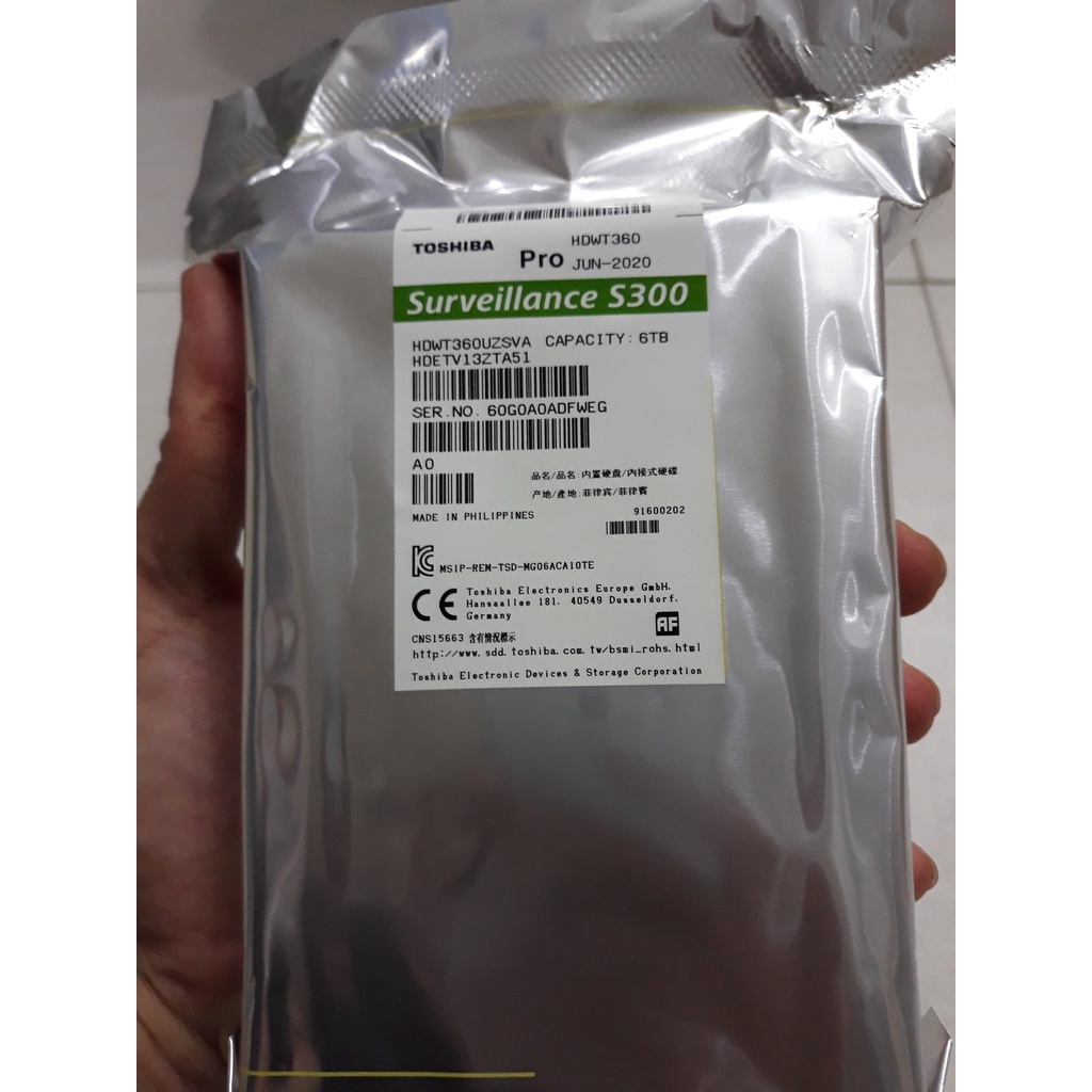 Ổ cứng HDD chuyên dụng cho Camera TOSHIBA AV 1TB, 2TB, 4TB, 6TB Chính hãng BH 36 Tháng