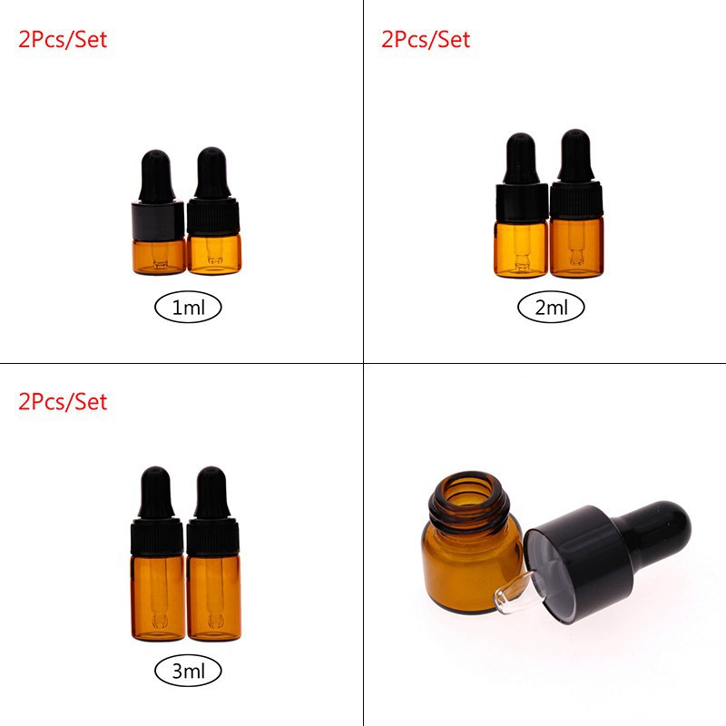 Bộ 2 lọ thuỷ tinh nhỏ chiết tinh dầu