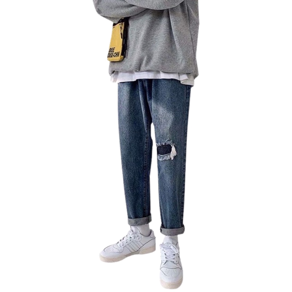 Quần Jean baggy Nam VN CLO wash xanh đậm - QJ030
