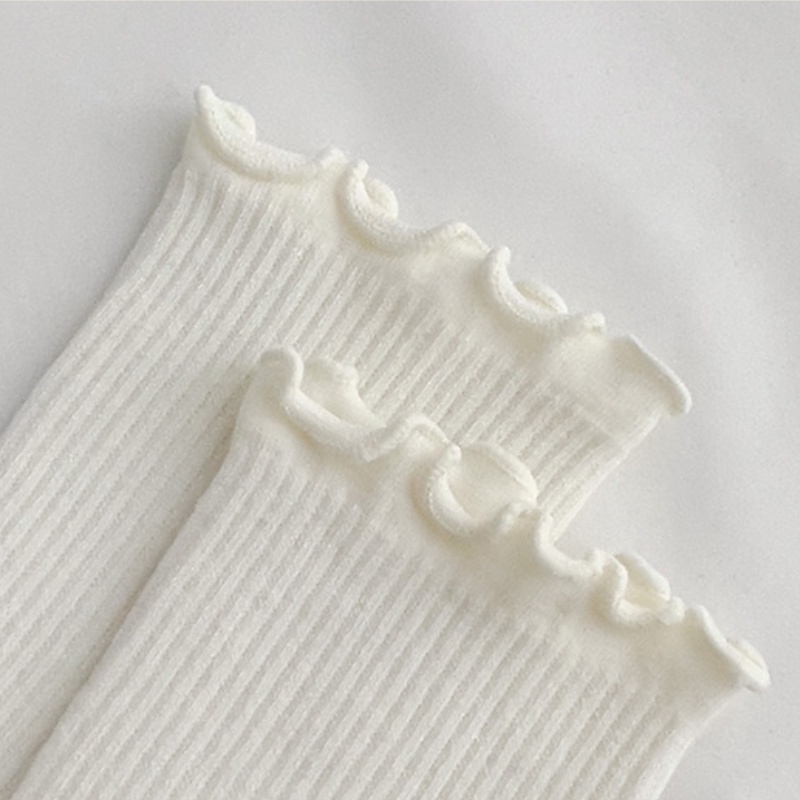 Vớ FHYL cotton cổ cao qua mắt cá chân màu trắng/ đen thời trang dành cho nữ
