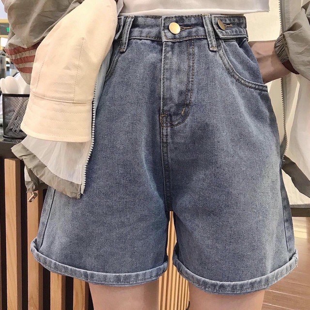 FS50K_Quần Short Jeans Nữ Cao Cấp (2 Nút Cài Bên) OHS058