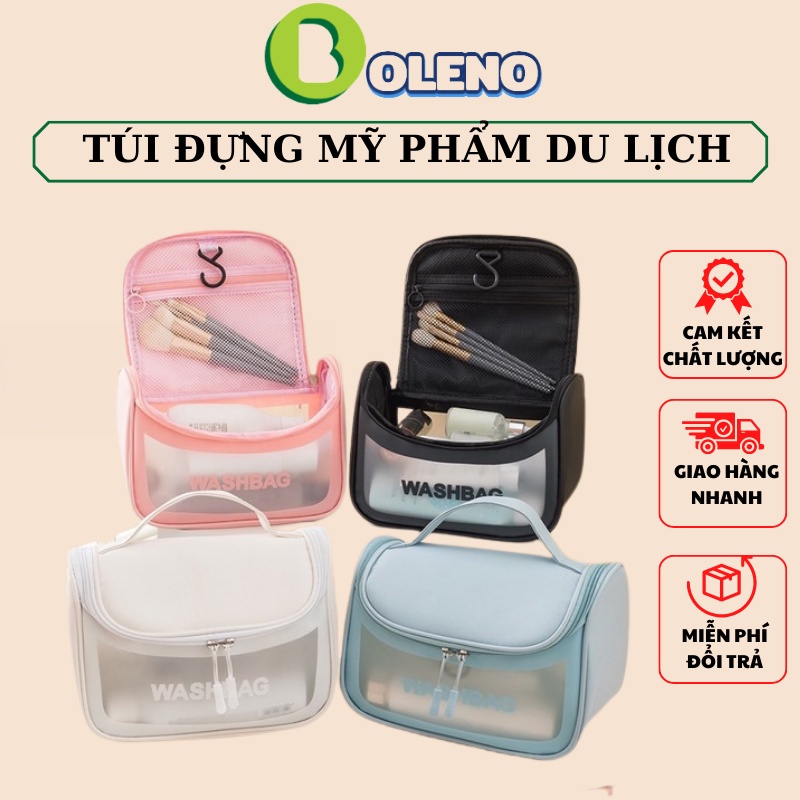 Túi đựng mỹ phẩm du lịch đựng đồ trang điểm cá nhân đồ bơi chất trong suốt có quai cao cấp