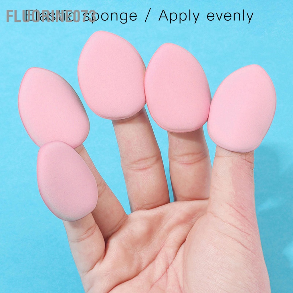 Fluorine073 10 cái Bọt Biển Trang Điểm Ngón Tay Mềm Mại Đàn Hồi Mỹ Phẩm Bột Puff cho Kem Nền Che Khuyết BB Cream