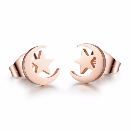 Bông Tai Trăng Sao Titan Ko Đen TT 3152