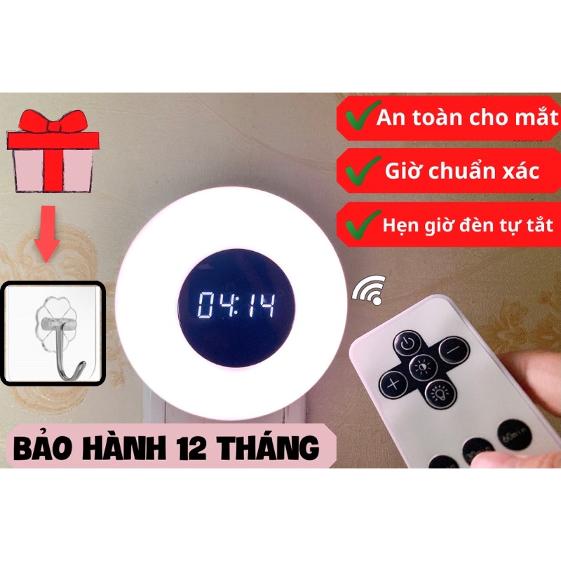 ĐÈN NGỦ TÍCH HỢP ĐỒNG HỒ CÓ ĐIỀU KHIỂN TỪ XA tiện ích cho mẹ và bé