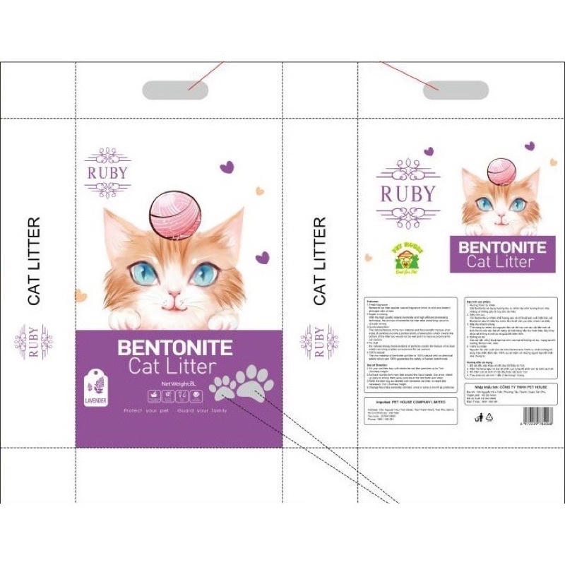 Cát vệ sinh Ruby dành cho mèo 8L siêu khử mùi, siêu vón - Mixo Pet Town