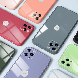 Ốp điện thoại silicon mềm mặt kính cường lực cho iPhone 11 Pro Max Case XR X XS Max 7 8 6 6s Plus