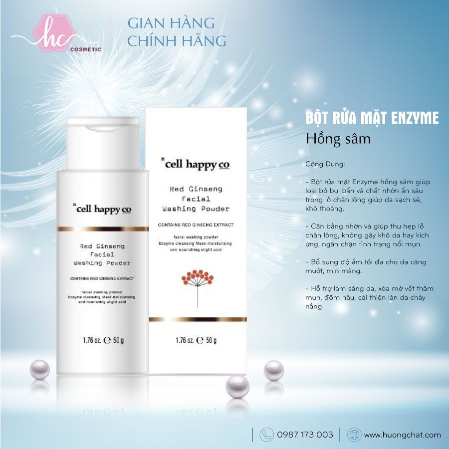 Bột rửa mặt hồng sâm dành cho da dầu, mụn cưc đỉnh - Hương Chất Cosmetic