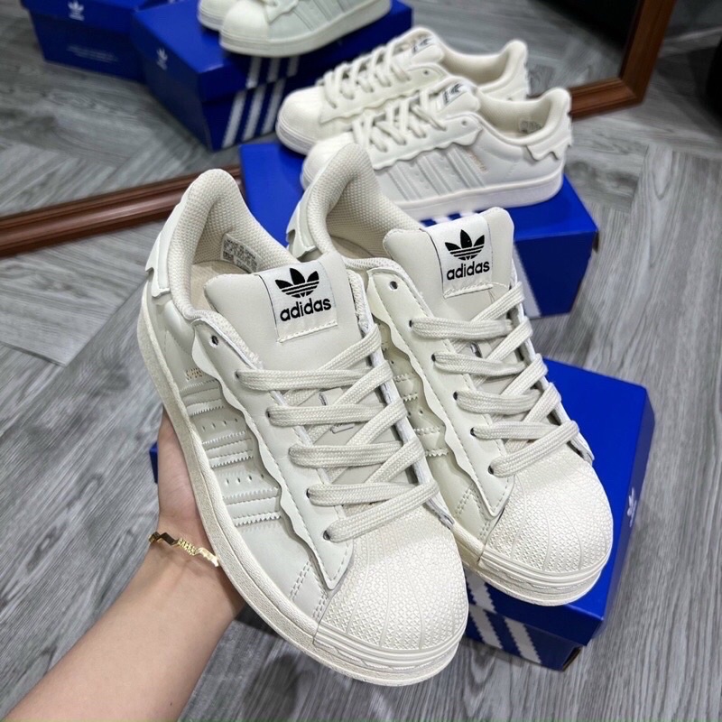 Giày adidas sò kem siêu cấp . Giày thể thao nam nữ buộc đaay sneaker kèm hộp