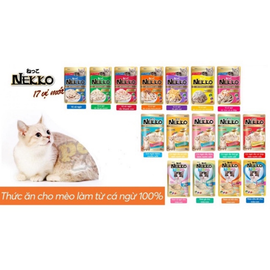 Thùng 48 Gói Pate Nekko Mix Vị - Siêu Hấp Dẫn Cho Mèo Kén Ăn