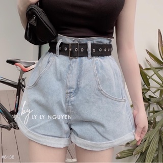 Quần short jeans nữ chun eo 2 màu / quần đùi bò nữ chun eo