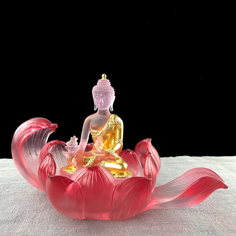 Tượng Dược Sư Lưu Ly 100% 12Cm Màu Hồng