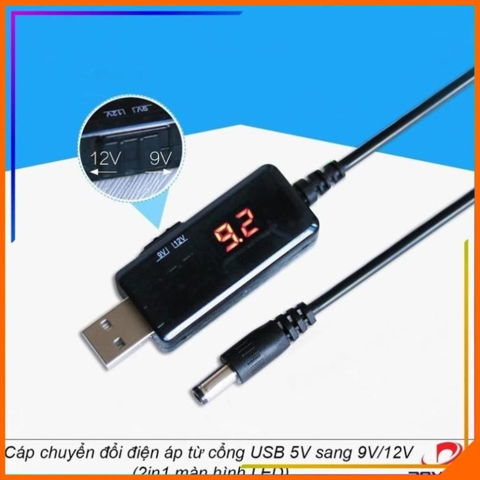 Cáp chuyển đổi điện áp từ cổng USB 5V sang 9V hoặc 12V màn hình LED