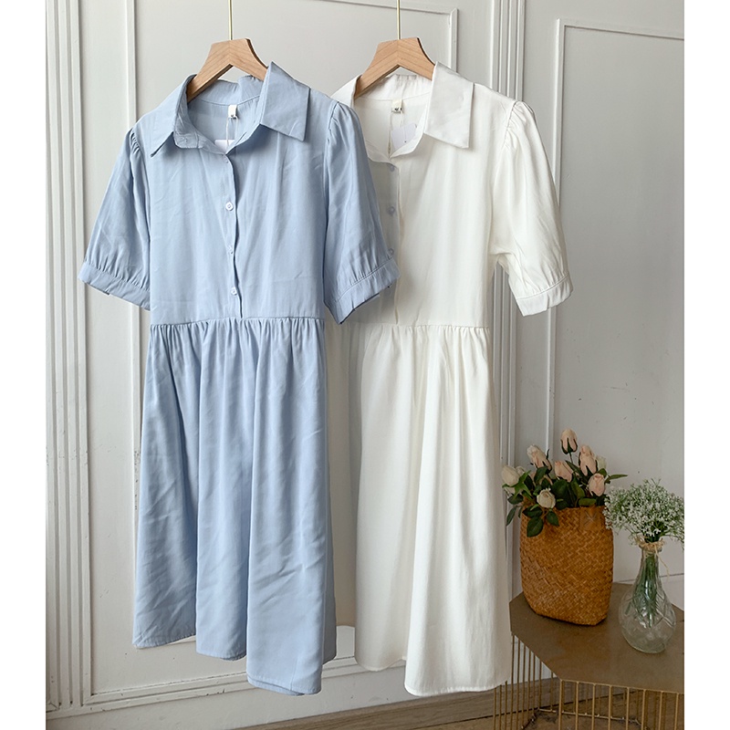 Đầm Sơ Mi Babydoll Tay Phồng Nhẹ Nhàng Ulzzang Cho Nữ Purpleheart