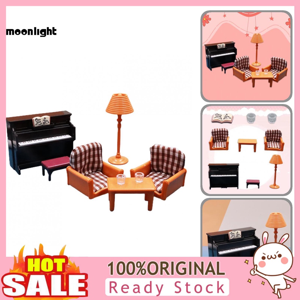 Bộ đồ chơi nội thất phòng khách màu sắc rực rỡ cho nhà búp bê