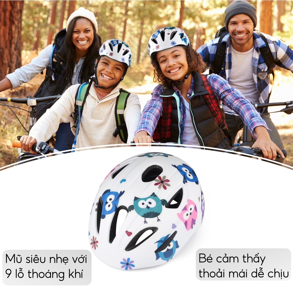 Mũ bảo hiểm  siêu nhẹ cho bé, vỏ mũ bằng nhựa PC cao cấp hạt xốp EPS chuyên dụng, sử dụng cho bé 1-8 tuổi