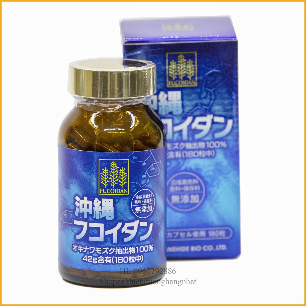 Viên uống tảo Fucoidan Okinawa xanh hỗ trợ ung thư 180 viên Nhật Bản [CAM KẾT CHÍNH HÃNG]