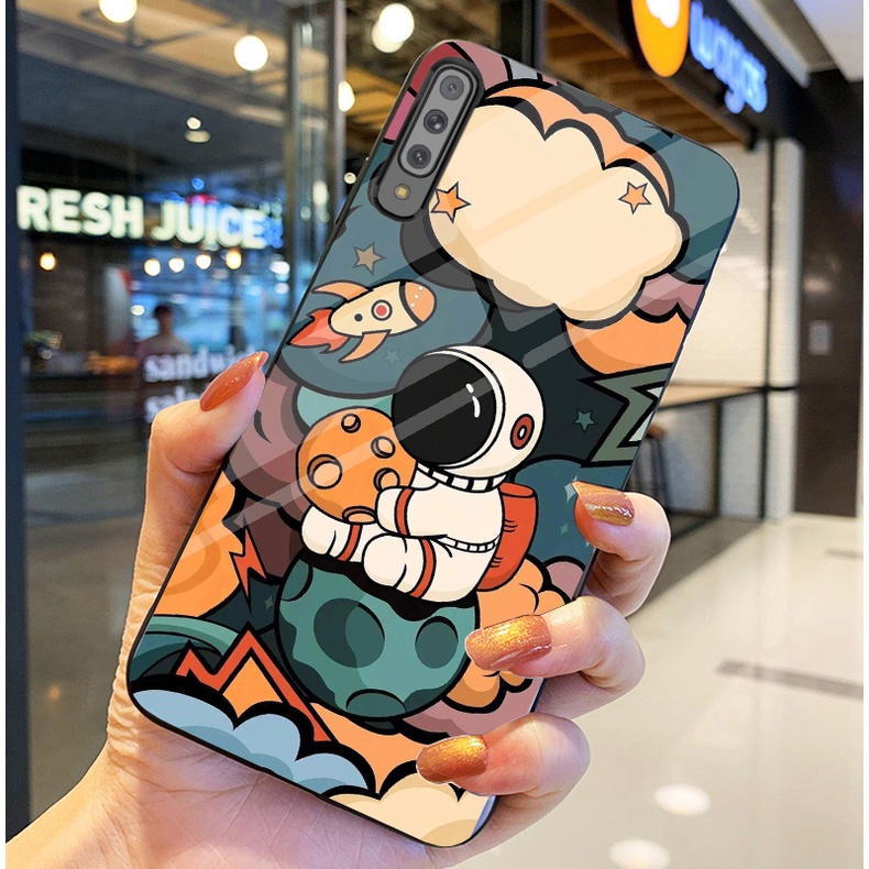 Ốp Lưng SAMSUNG GALAXY A30S, A50, A50S, A70, A7 2018 Ốp kính bóng cao cấp Phi Hành Gia