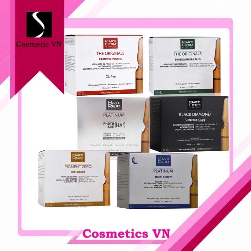 Tinh Chất Dưỡng Da Martiderm Dsp , Photo Age, Black Diamond, Night Renew , Liposome ,Hydra