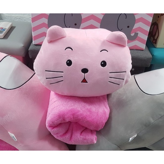 Gối giữ ấm tay bao gồm chăn Mèo kitty cho văn phòng và cho bé đi học đáng yêu