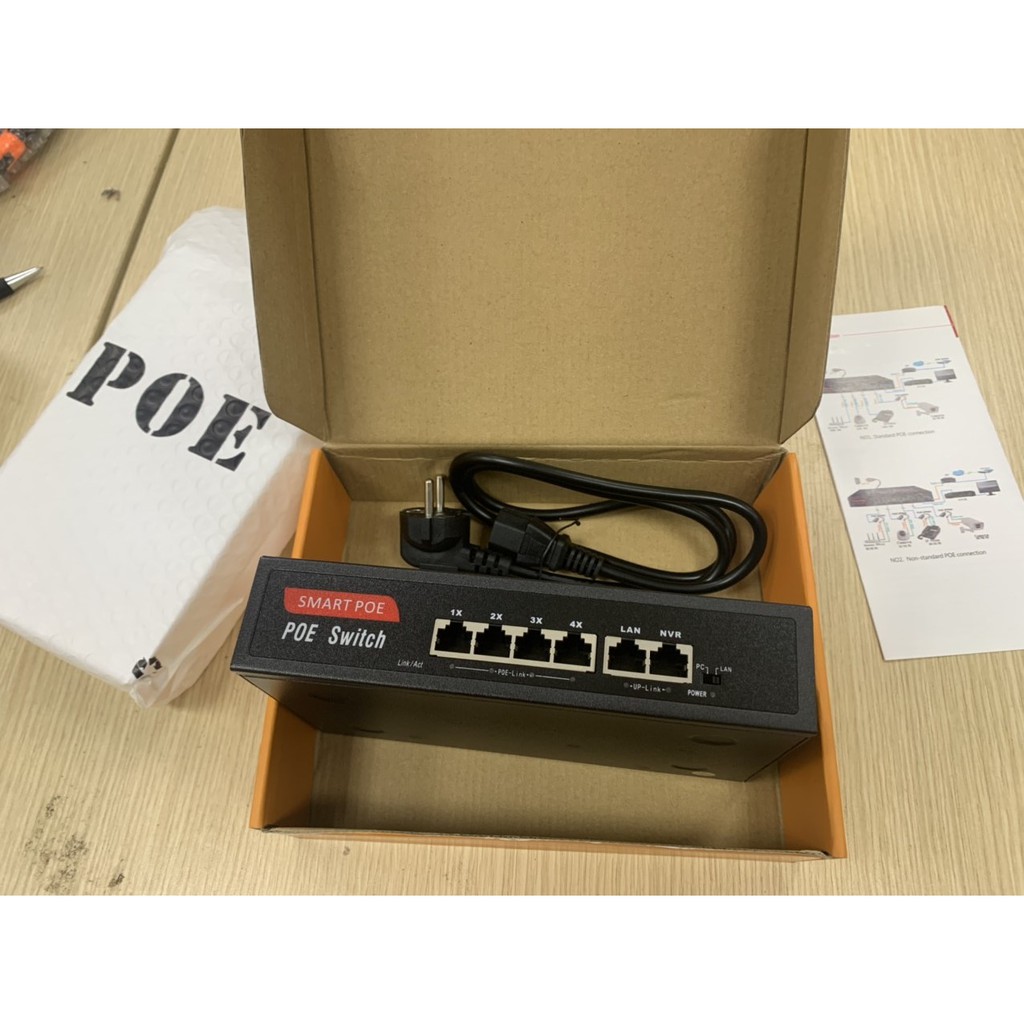 Switch Smart 4 Port POE + 2 Uplink 10/100Mbps SW4K Cấp Nguồn Qua Mạng