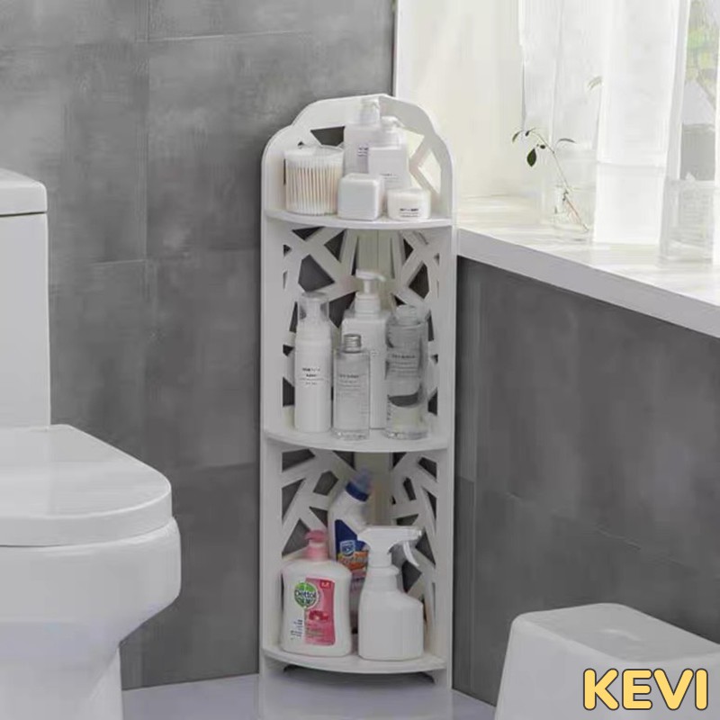 Kệ nhà tắm, kệ góc nhà tắm thông minh 3 tầng gỗ nhựa cao cấp chống nước tuyệt đối thương hiệu Kevi