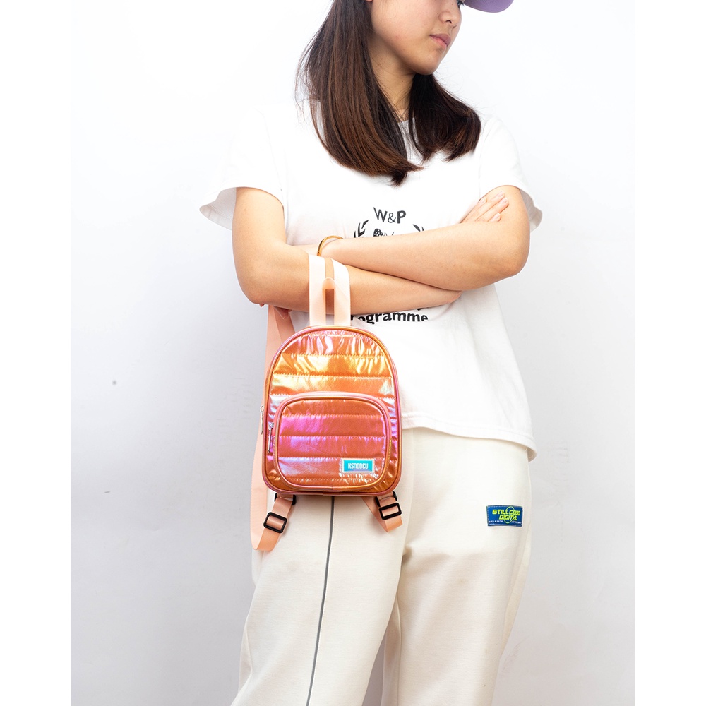 Ba lô Ksnddeu màu laser cầu vồng nhỏ nhắn xinh xắn cho nữ