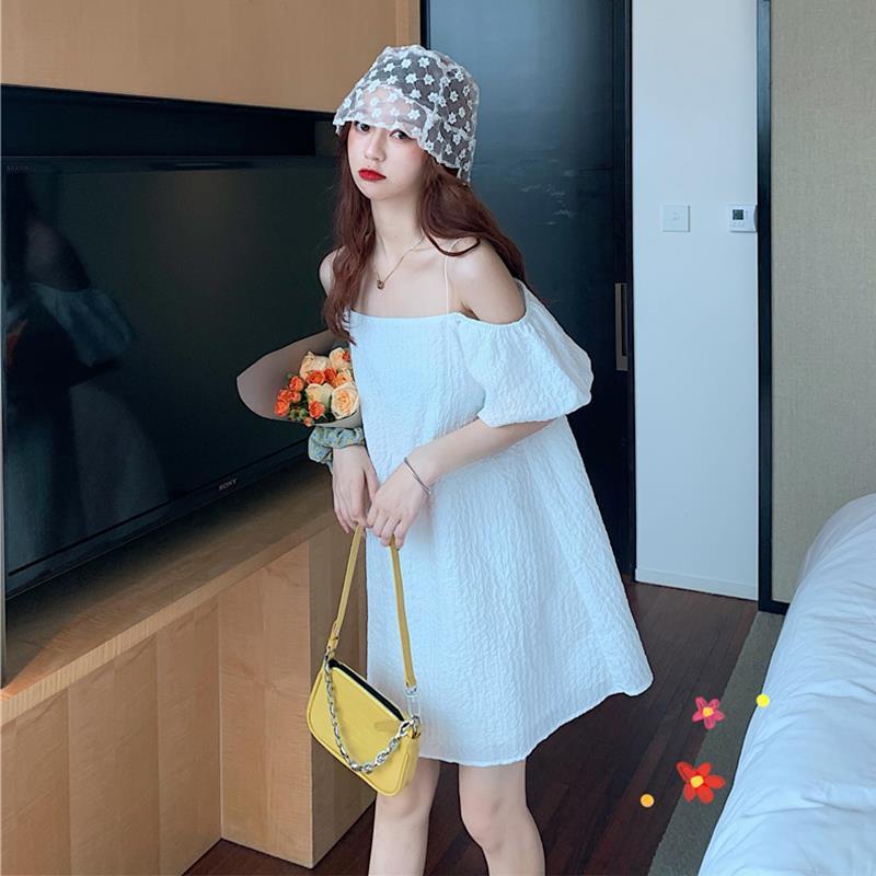 Đầm ngắn tay trễ vai thiết kế mới quyến rũ thời trang theo phong cách pháp cho nữ