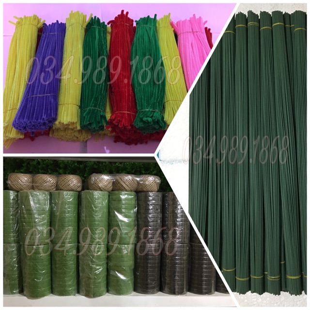 Set nguyên liệu làm nụ tầm xuân handmade cùng kẽm nhung