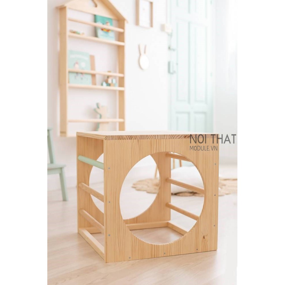 Kệ sách treo tường decor cho bé, Kệ sách trang trí cho bé yêu sản phẩm làm từ gỗ thông tự nhiên