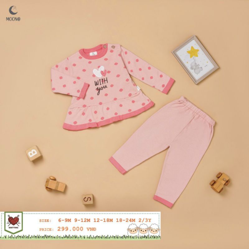 Moon -  Bộ áo váy len Moon cho bé 6-16kg