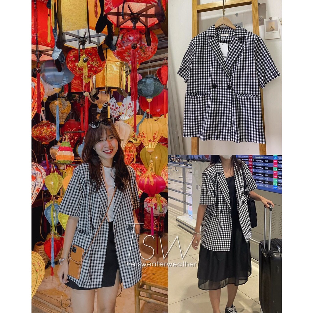 Áo Blazer -Vest Cộc tay Dáng Rộng 1 Lớp | BigBuy360 - bigbuy360.vn