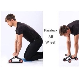 Con lăn tập cơ bụng 4 bánh cỡ lớn khung máy từ nhựa PVC bánh xe PU và tay cầm bọc mút cực êm