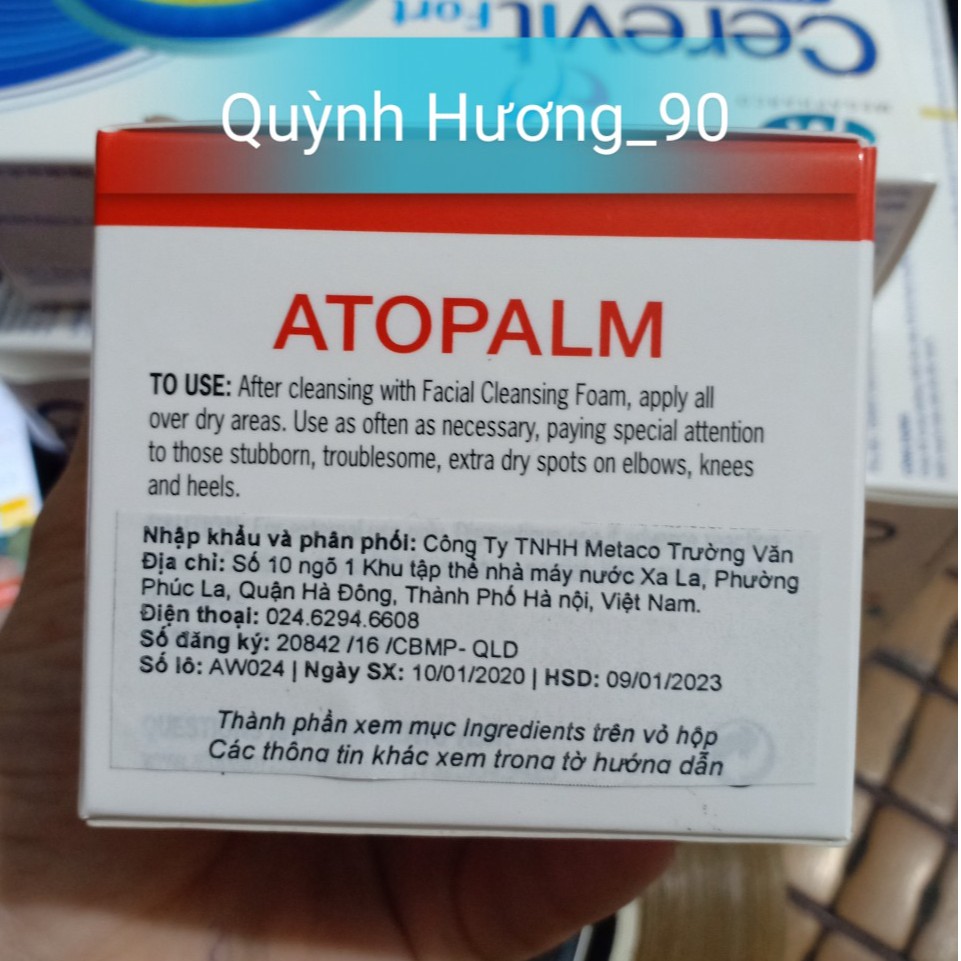 Kem dưỡng ẩm ATOPALM CREAM 100m dành cho da nhạy cảm