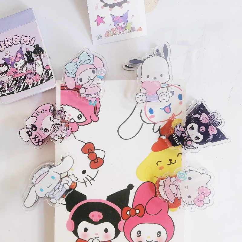 SANRIO Kẹp Giấy Ghi Chú Hai Mặt Bằng Acrylic Hình Kuromi Melody