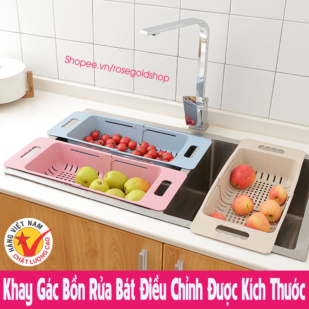 Rổ Nhựa Gác Bồn Rửa Bát Điều Chỉnh Được Kích Thước Đa Năng Tiện Dụng - Khay Nhựa Gác Bồn Rửa Bát Việt Nhật