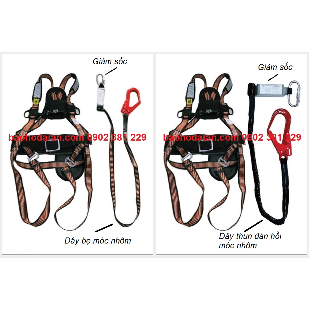 Dây an toàn toàn thân Hàn Quốc Kujie 1 móc nhôm giảm sốc