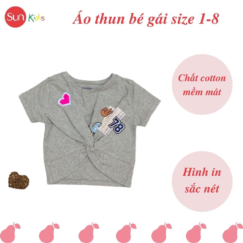 Áo thun cho bé gái, áo phông bé gái chất cotton mềm mát, size 1 - 8 tuổi - SUNKIDS