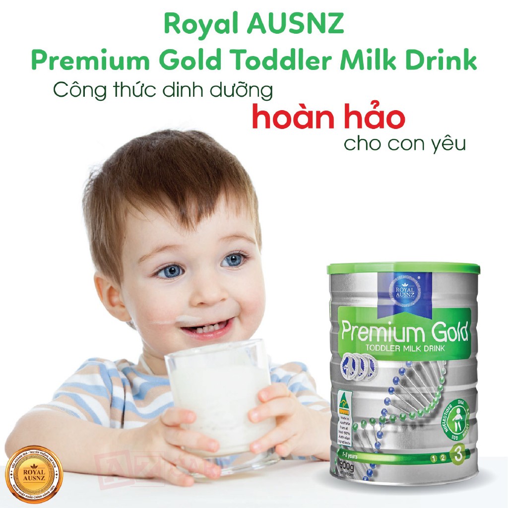 Combo 2 Sữa Bột Hoàng Gia Úc Premium Gold Số 3 Bổ Sung Vitamin, Khoáng Chất Cho Trẻ ROYAL AUSNZ 900g