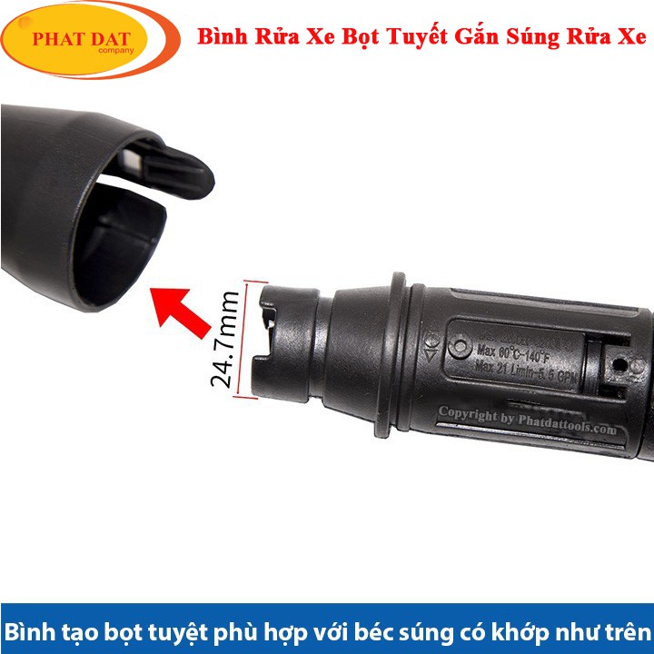 Bình Tạo Bọt Tuyết Mini Gắn Súng Xịt Rửa Xe Cao Áp